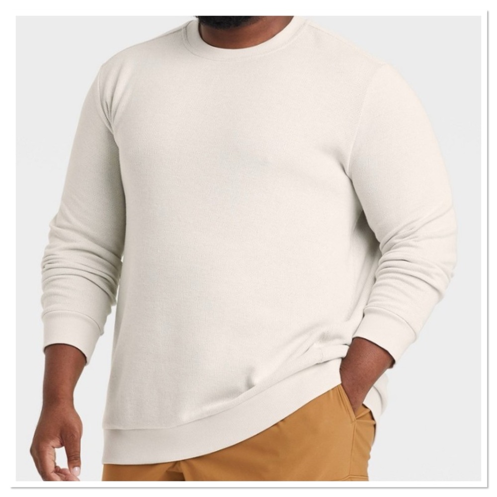 Men’s Crewneck Fleece Sweater All In Motion Cream